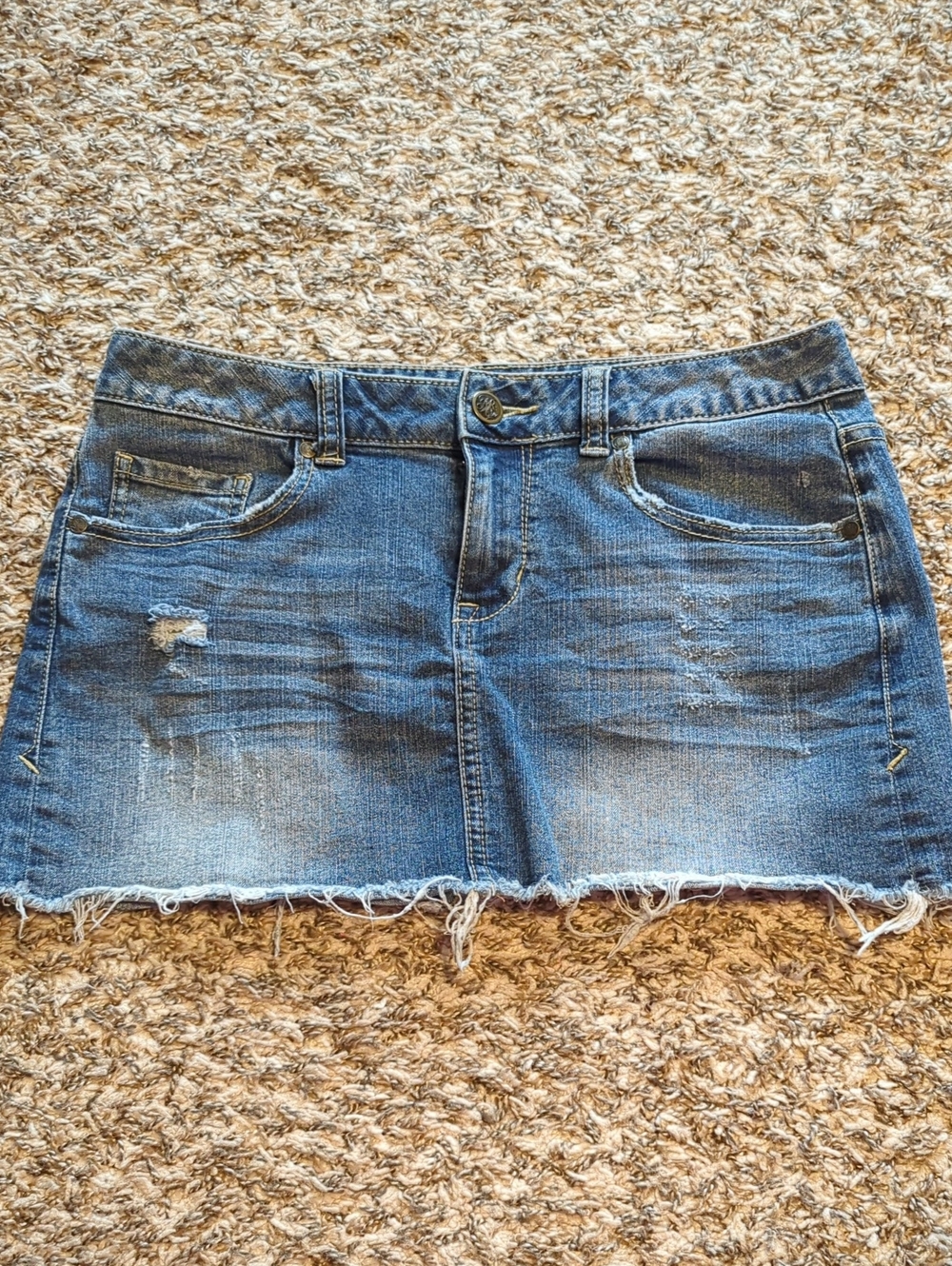 3 For $30. American Rag Distressed Blue Denim Mini Skirt
